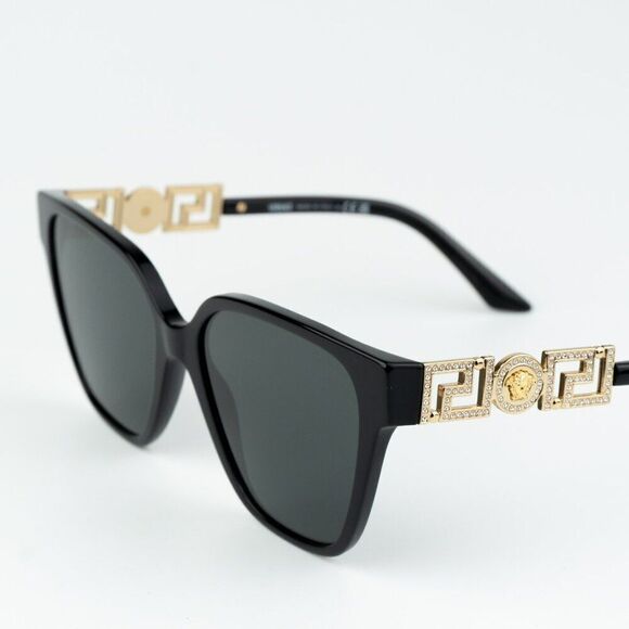 NEW Versace VE4471B GB1/87 Black Dark Grey Square Women Sunglasses VE 4471B